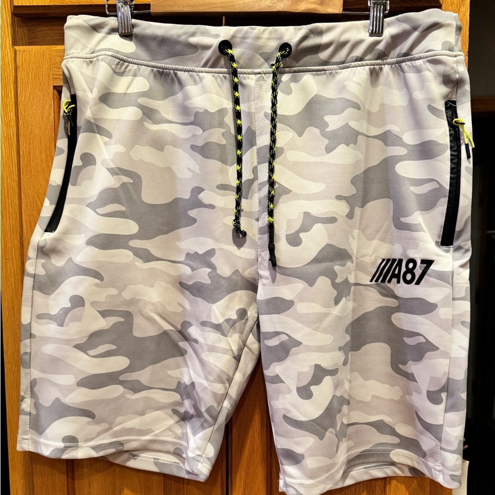 Aeropostale White & Gray Camo Athletic Shorts